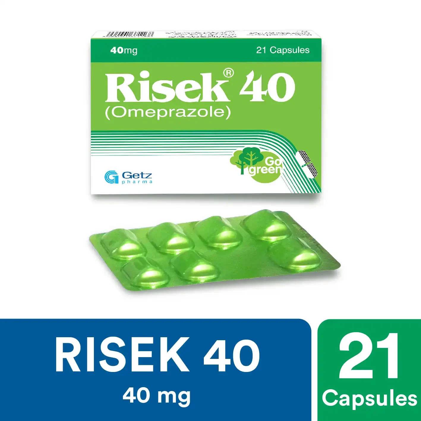 Risek 40mg Cap New