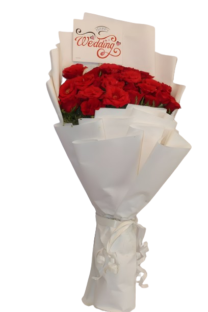 Red Rose Bouquet (Happy Wedding)